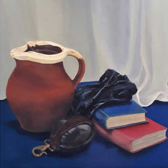 Jug and Books by Lesley Quay Drawing