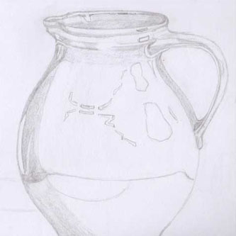 Jug Drawing by Lesley Quay Drawing